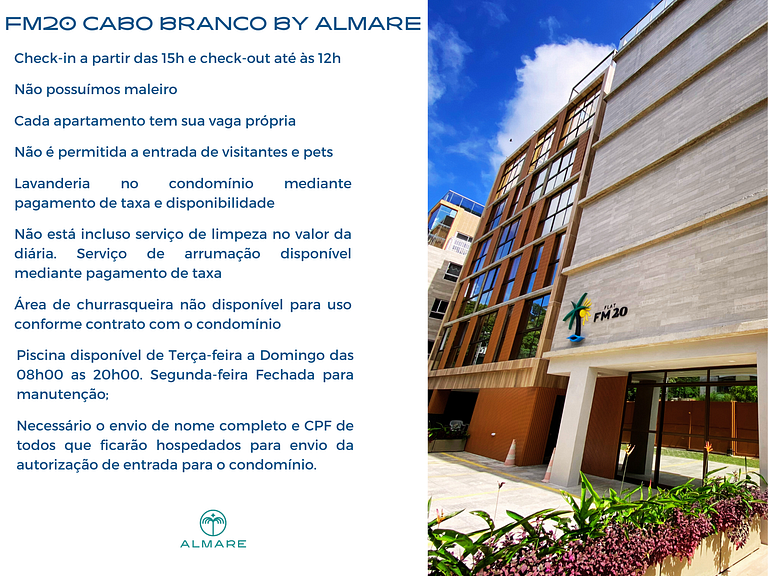 Flat FM20 Cabo Branco Private Pool - By Almare