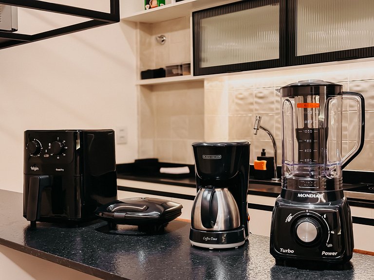 Studio moderno para 4 pessoas c/cozinha completa